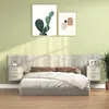 Image de vidaXL Tête de lit avec armoires Gris béton Bois d'ingénierie