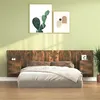 Image de vidaXL Hoofdbord met kastjes bewerkt hout gerookt eikenkleurig3115713
