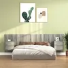 Image de vidaXL Tête de lit avec armoires sonoma gris Bois d'ingénierie