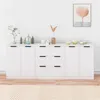 Image de Buffets 3 pcs Blanc Bois d ingénierie