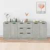 Image de Buffets 3 pcs gris béton bois d ingénierie
