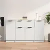 Image de vidaXL Buffets 3 pcs, Armoires de Rangement avec Tiroir et Porte, Armoires Latérales, Meubles de Salon Salle de Séjour, Moderne, Blanc Bois d'Ingénierie