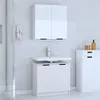 Image de Meubles de salle de bain 2 pcs Blanc Bois d ingénierie