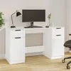 Image de Bureau avec armoire latérale Blanc Bois d'ingénierie