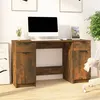 Image de vidaXL Bureau met bijzetkast bewerkt hout gerookt eikenkleurig3115913