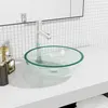 Image de vidaXL Lavabo Vasque à Poser de Toilette Lave-mains de Salle de Bain Lavabo de Salle d'Eau Intérieur Verre Trempé 35x12 cm 345234