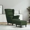 Image de vidaXL Fauteuil met voetenbank fluweel donkergroen3115933