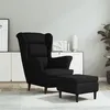 Image de vidaXL Fauteuil met voetenbank velours noir
