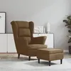 Image de vidaXL Fauteuil met voetenbank velours bruin