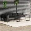 Image de Salon de jardin modulable Vidaxl aluminium gris 6 pieces 64.5 x 64.5 x 64.5 5 personnes