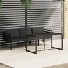 Image de Salon de jardin modulable Vidaxl aluminium gris 4 pieces x 70 x 64.5 3 personnes