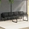 Image de Salon de jardin modulable Vidaxl aluminium 5 pieces 4 personnes x 64.5 cm gris