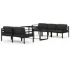 Image de Salon de jardin modulable vidaxl gris 6 pieces aluminium 70 x 64.5 cm