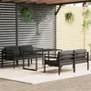 Image de Salon de jardin modulable Vidaxl aluminium gris 5 pieces 120.0 x 60 x 66 4 personnes