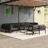 Image de Salon de jardin modulable Vidaxl gris 9 personnes aluminium 70 x 64.5 cm 10 pieces