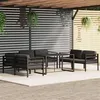 Image de Salon de jardin modulable Vidaxl gris aluminium 7 pieces 70 x 70 x 64.5 cm 6 personnes
