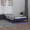 Image de vidaXL Bedframe LED massief hout grijs 100x200 cm820598
