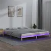 Image de vidaXL Cadre de Lit à LED Sommier à Lattes Lit Double Lit Adulte Cadre à Lattes sur Pied Meuble de Chambre à Coucher 160x200 cm Bois Massif