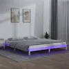 Image de Cadre de lit à LED sans matelas blanc 200x200 cm bois massif