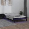 Image de vidaXL Bedframe LED massief hout zwart 75x190 cm820635