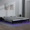 Image de vidaXL Bedframe LED massief hout zwart 120x190 cm820645