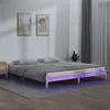Image de vidaXL Bedframe LED massief hout 135x190 cm820646