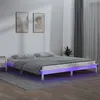 Image de vidaXL Bedframe LED massief hout wit 135x190 cm820647