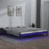 Image de vidaXL Bedframe LED massief hout grijs 140x190 cm820653