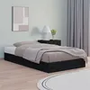 Image de vidaXL Bedframe massief hout zwart 75x190 cm820700