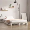 Image de vidaXL Lit de Palette Sommier à Lattes Lit Simple Lit Adulte Cadre à Lattes sur Pied Chambre à Coucher Intérieur Blanc 90x190 cm Bois de Pin Massif
