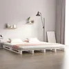 Image de vidaXL Lit de Palette Sommier à Lattes Lit Double Lit Adulte Cadre à Lattes sur Pied Chambre à Coucher Intérieur Blanc 140x190 cm Bois de Pin Massif