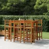 Image de vidaXL Lot de 6 Tabourets de Bar, Chaise de Pub, Siège de Bistrot, Meuble de Terrasse Balcon Patio Extérieur, Bois Massif 3115987