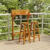 Image de Ensemble de bar de balcon 3 pcs Bois d acacia massif