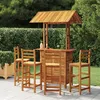 Image de vidaXL Ensemble de Bar de Jardin 5 pcs Mobilier de Patio Table et Tabourets de Bistrot Meubles de Terrasse Extérieur Bois 3116005