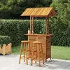 Image de vidaXL Ensemble de Bar de Jardin 3 pcs Mobilier de Patio Table et Tabourets de Bistrot Meubles de Terrasse Extérieur Bois 3116006
