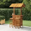 Image de vidaXL Ensemble de Bar de Jardin 3 pcs Mobilier de Patio Table et Tabourets de Bistrot Meubles de Terrasse Extérieur Bois 3116008