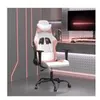 Image de Chaise de jeu vidaXL de massage Blanc et rose Similicuir