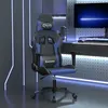 Image de vidaXL Chaise de Jeu de Massage, Fauteuil avec Dossier et Hauteur Réglables, Siège avec Roulettes, Moderne, Noir et Bleu 345445