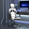 Image de vidaXL Chaise de jeu de massage Blanc et noir Similicuir