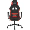 Image de Chaise gaming de massage avec repose-pied Noir et rouge TissuChaise Gamer Siège Gaming Fauteuil Gamer