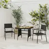 Image de vidaXL 3-delige Tuinset poly rattan zwart3120086