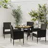 Image de vidaXL 5-delige Tuinset poly rattan zwart3120090
