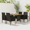 Image de vidaXL 5-delige Tuinset poly rattan zwart3120099