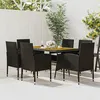 Image de vidaXL Mobilier à Dîner d'Extérieur 7 pcs Ensemble de Salle à Manger de Patio Table et Chaises de Repas Jardin Terrasse 3120100