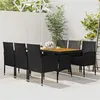 Image de vidaXL Mobilier à Dîner d'Extérieur 7 pcs Ensemble de Salle à Manger de Patio Table et Chaises de Repas Jardin Terrasse Résine Tressée Noir