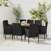 Image de vidaXL Mobilier à Dîner d'Extérieur 9 pcs Ensemble de Salle à Manger de Patio Table et Chaises de Repas Jardin Terrasse Résine Tressée Noir
