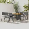 Image de Ensemble à manger d extérieur 7 pcs Résine tressée Gris