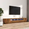 Image de Ensemble de meubles TV avec lumières LED 3 pcs Chêne fumé