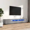 Image de vidaXL Ensemble de meubles TV avec lumières LED 3 pcs Sonoma gris3120174