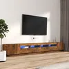 Image de vidaXL Ensemble de meubles TV avec lumières LED 3 pcs Chêne fumé3120176